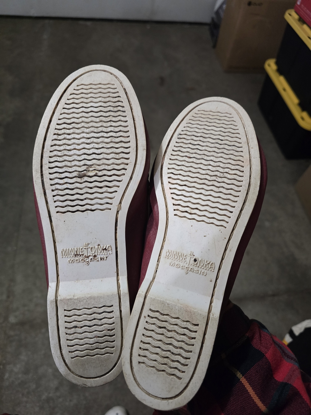 Minnetonka Maroon Moccasin Slip-Ons